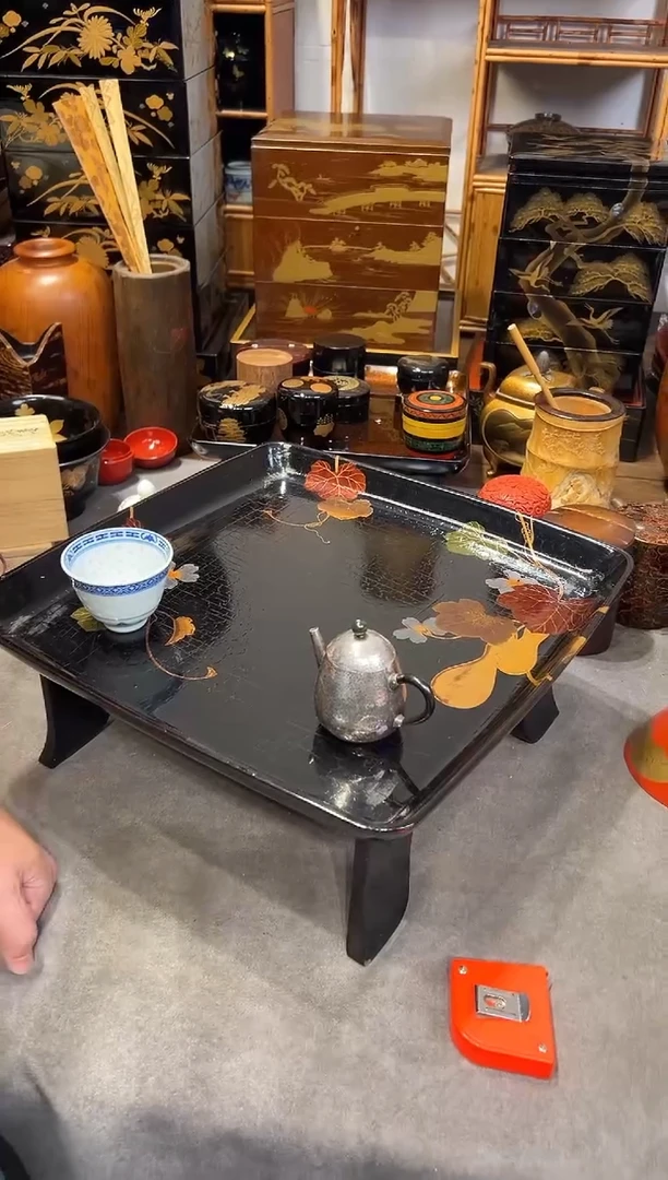 干漆 金莳绘 小茶台