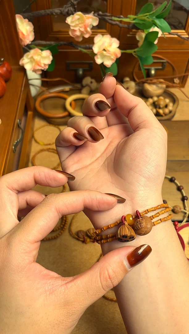 桃核竹节三圈好运莲莲   一物一拍