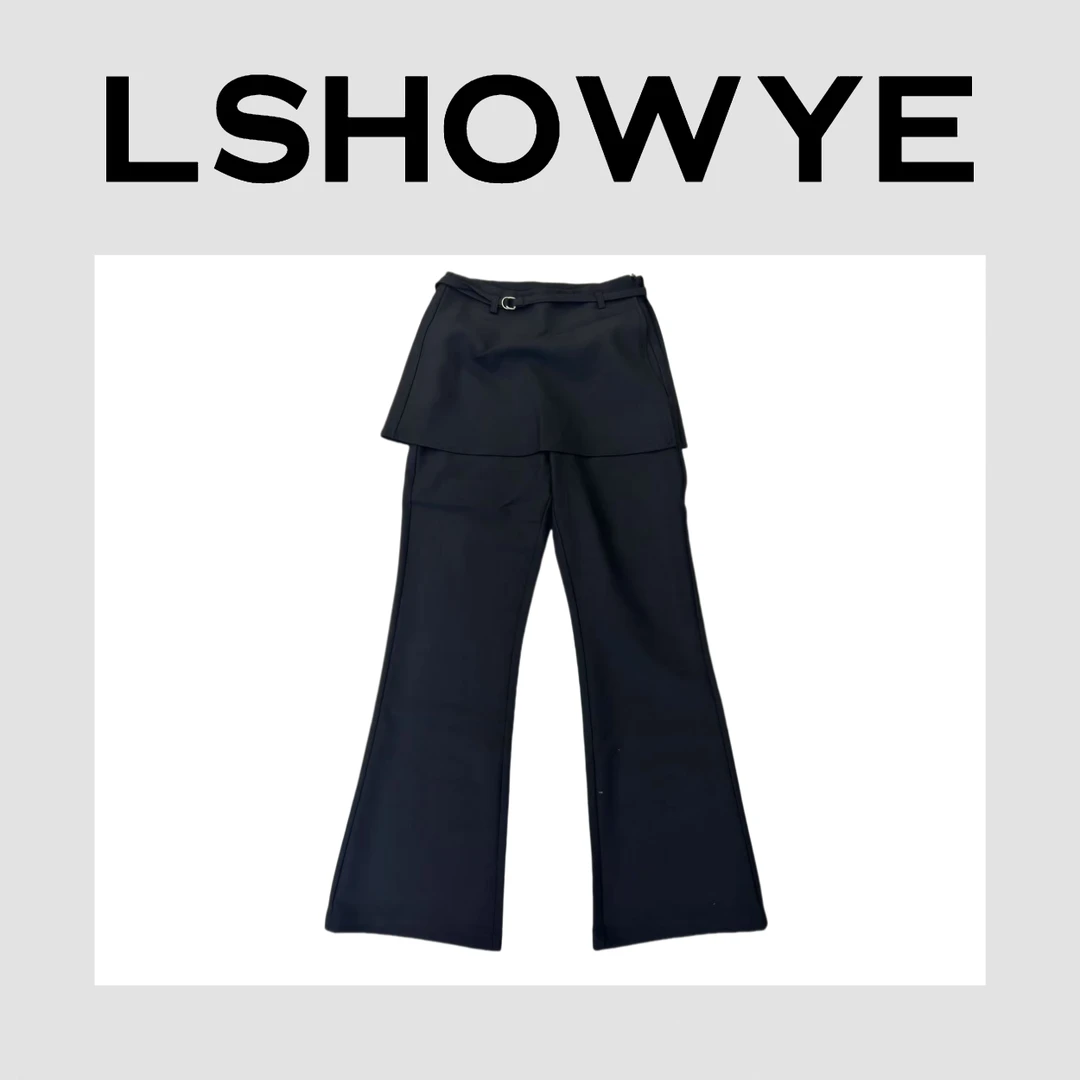 LSHOWYE｜假两件微喇长裤 66622