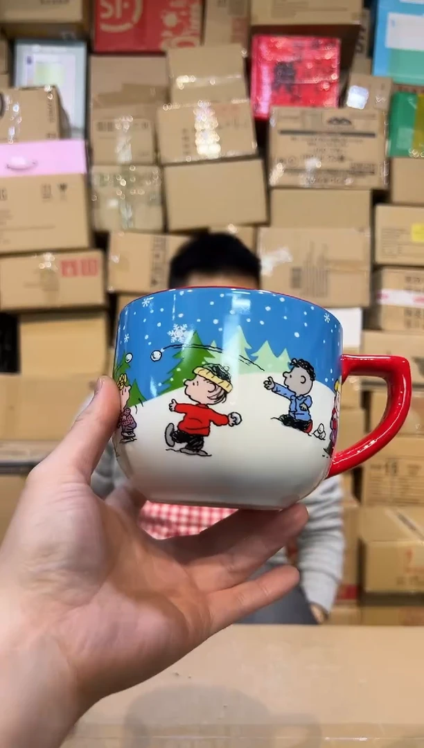 【闪购商品】杯史努比打雪仗早餐杯