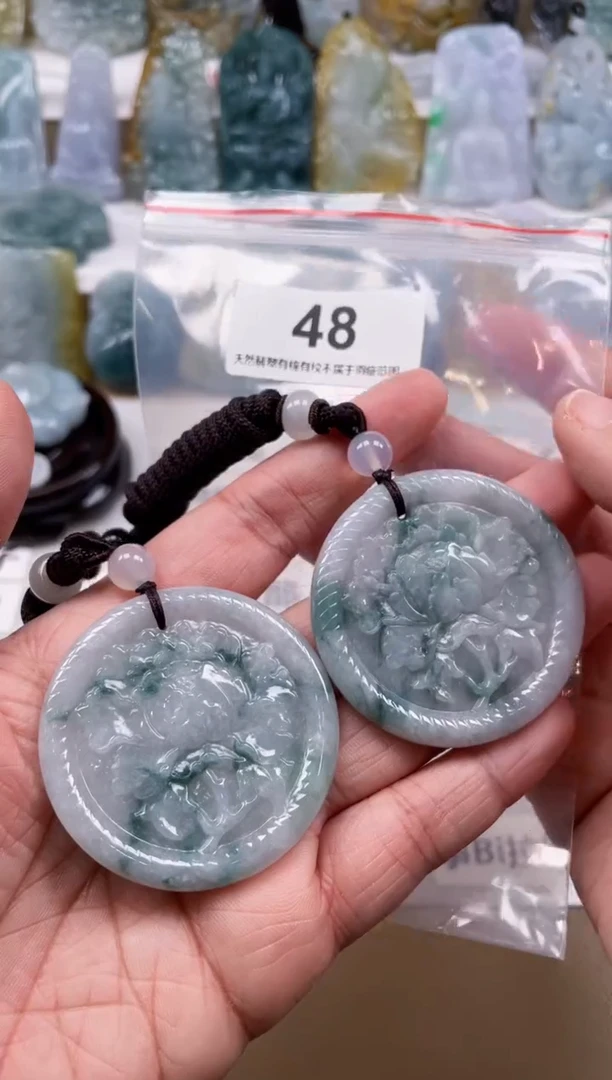 【闪购商品】翡翠颈饰未镶嵌天然缅甸A货翡翠多样性发一48