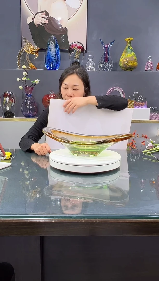 手工艺品琉璃水晶琉璃果盘1个