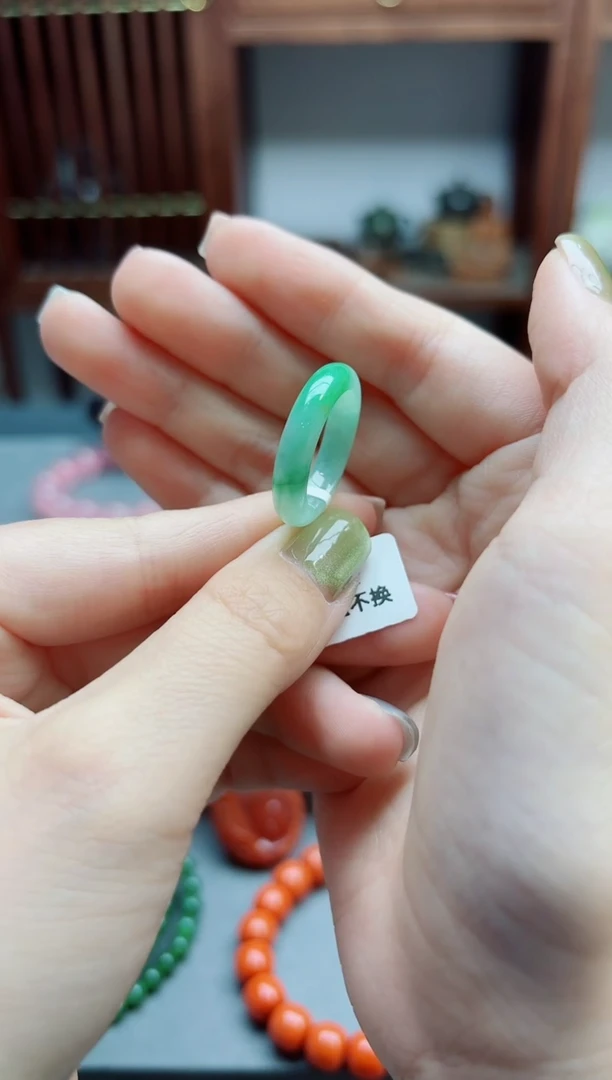 翡翠戒指未镶嵌翡翠指环17-18#YD
