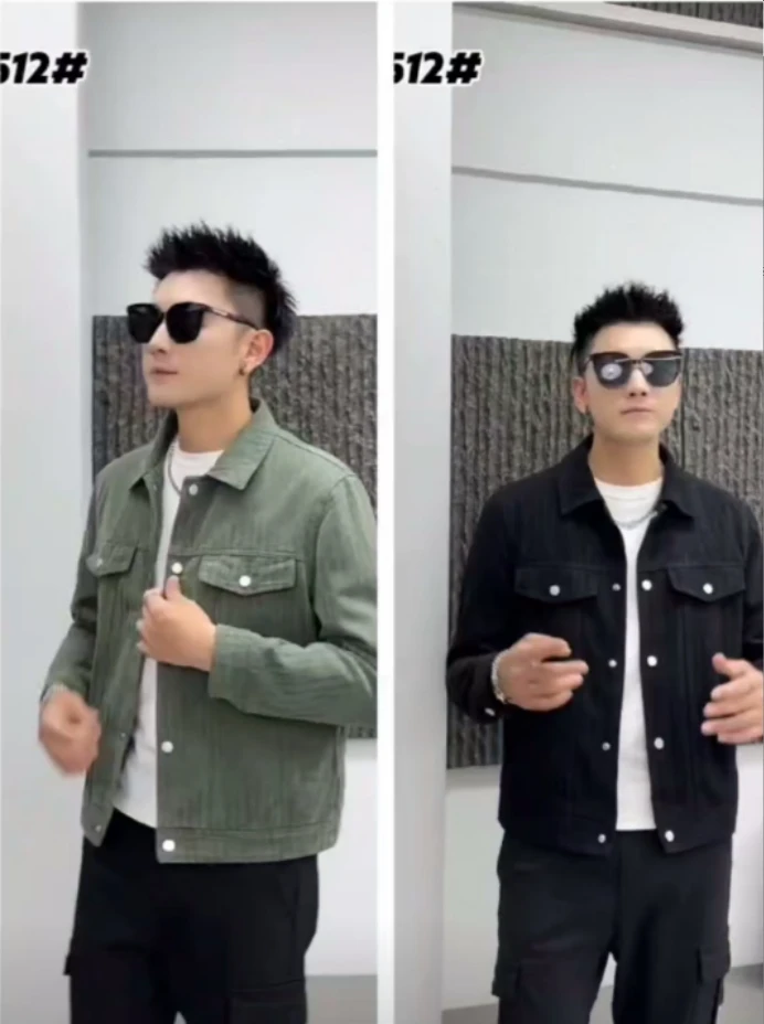 8512军绿色  新款男士春秋潮流外套