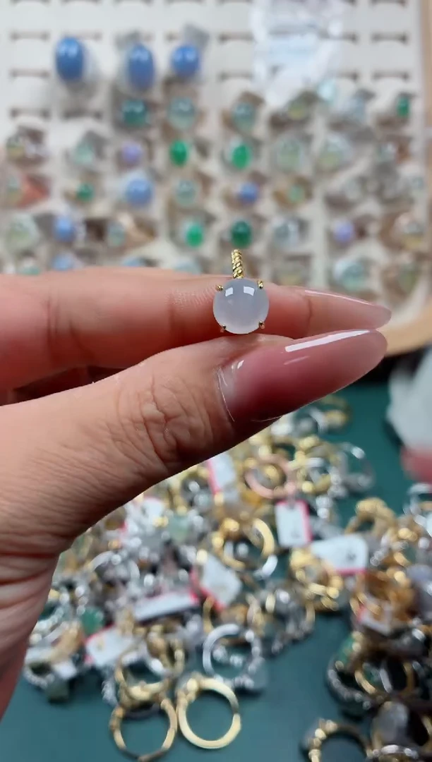 银S925镶嵌戒指翡翠.