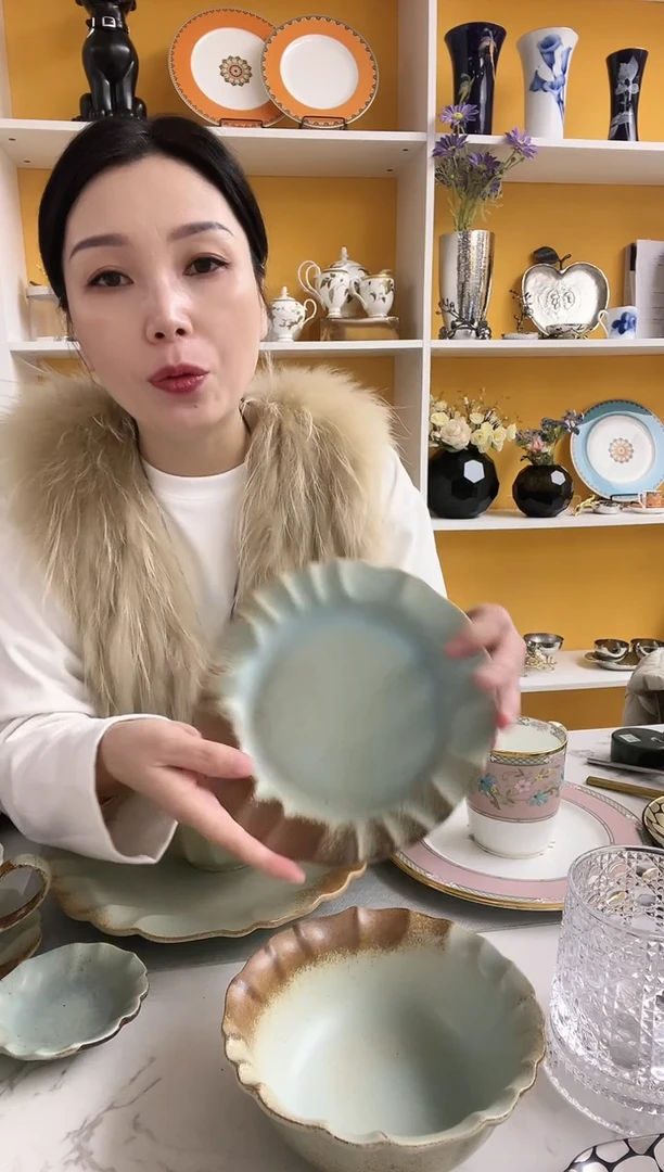 福利款 素泥蓝系列 浅盘18cm