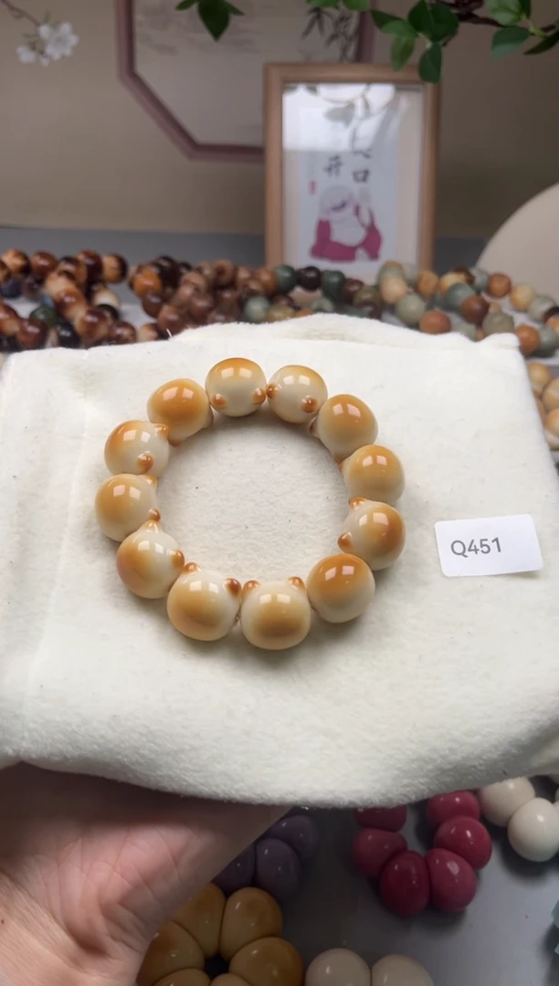 手串菩提根/象牙果Q451牙果猫头21mm一串通货