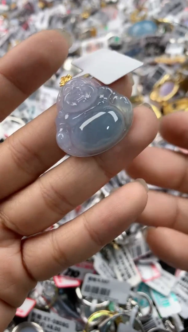 18K金镶嵌戒指翡翠666----4