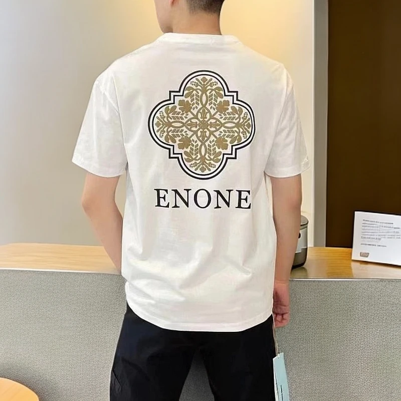 短袖T恤男夏季新款休闲百搭宽松圆领半截袖打底衫色彩印花上衣体