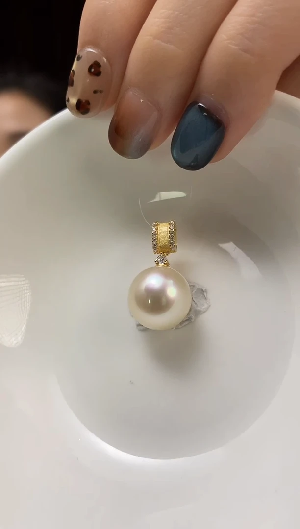 吊坠(不含链)银S925镶嵌海水珍珠13-14海水珍珠吊坠