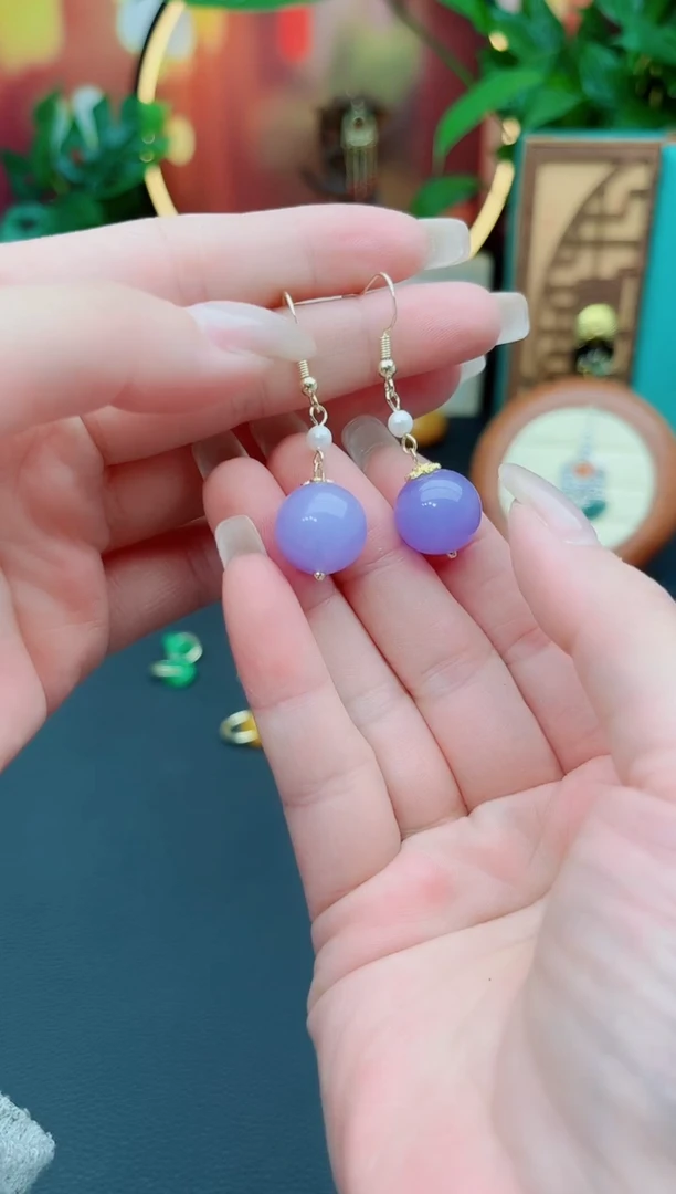 玛瑙/玉髓耳饰银S925镶嵌110000