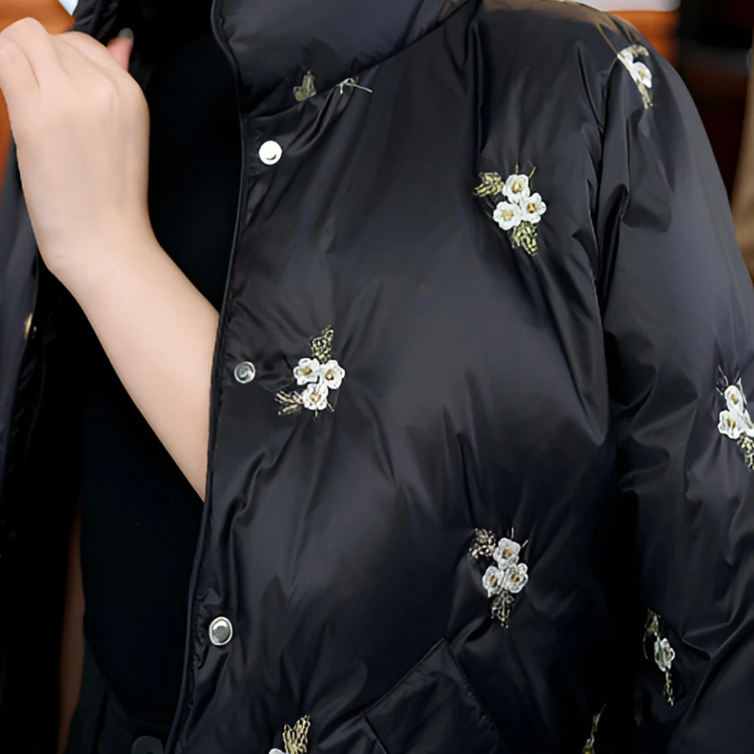 【甄选大朵鸭绒】2025杭州原版正品保暖气质减龄修身羽绒服ZF-E6172