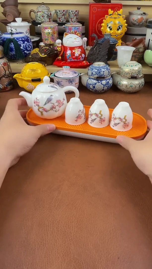 陶瓷茶具摆件旅行套组