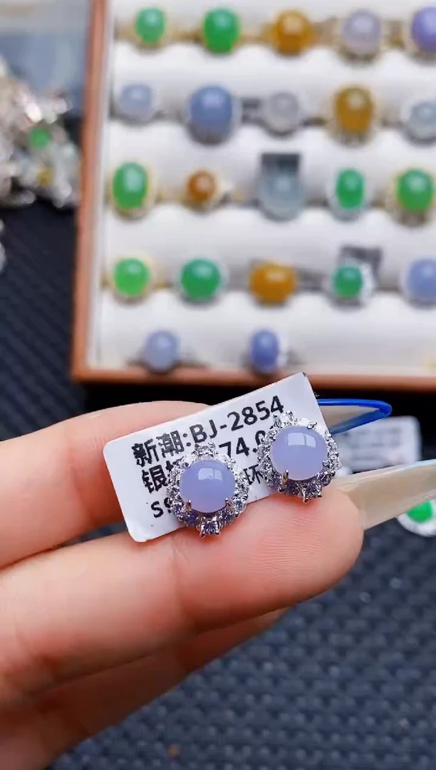 银S925镶嵌戒指翡翠6183