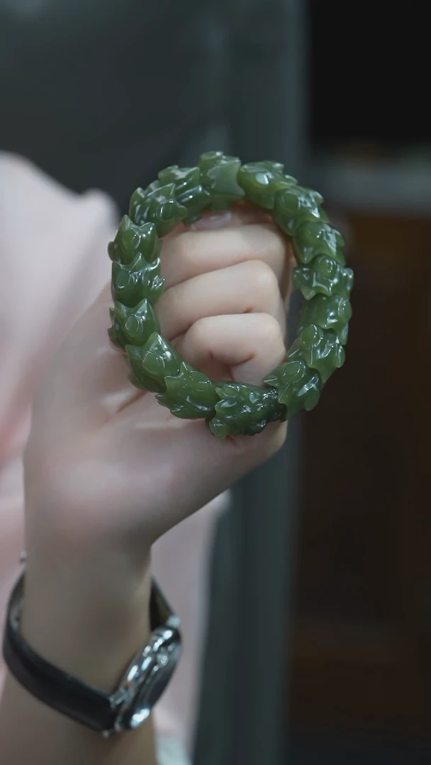 手链未镶嵌和田玉龙骨手串