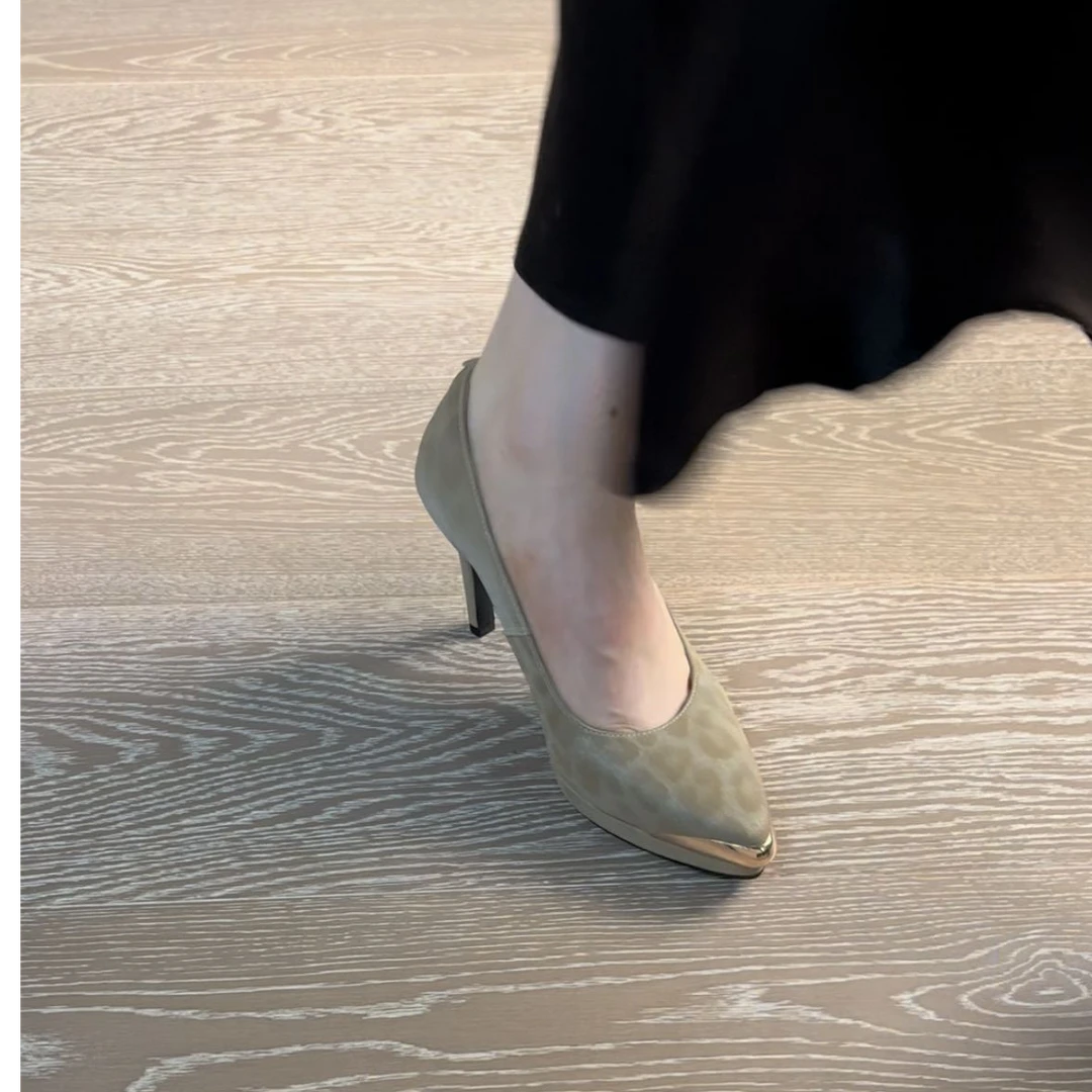 9CM牛皮ins强推巨巨舒服名媛风性感高跟细跟真皮职业面试浅口单鞋