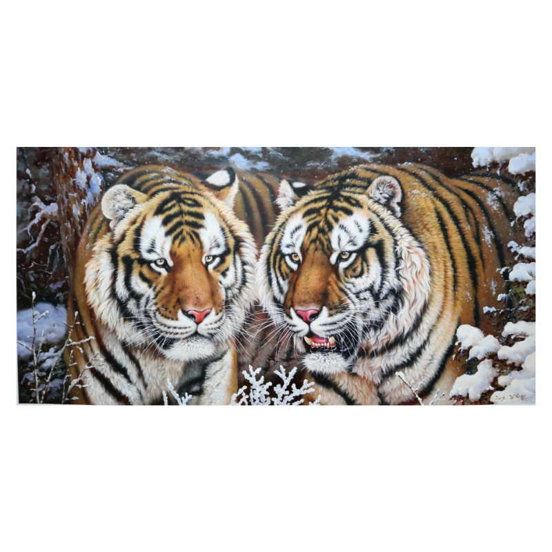 【高端朝鲜画】80x160cm老虎办公室画客厅画纯手工纯手绘收藏推荐