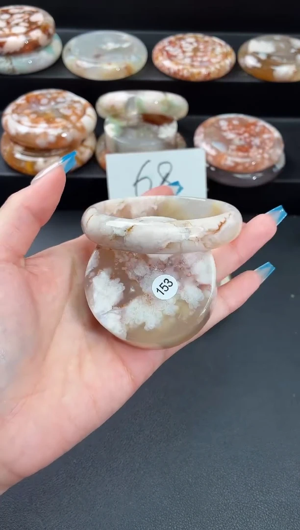 手镯玛瑙/玉髓未镶嵌石英质玉56圈55/56带(赠送镯心)