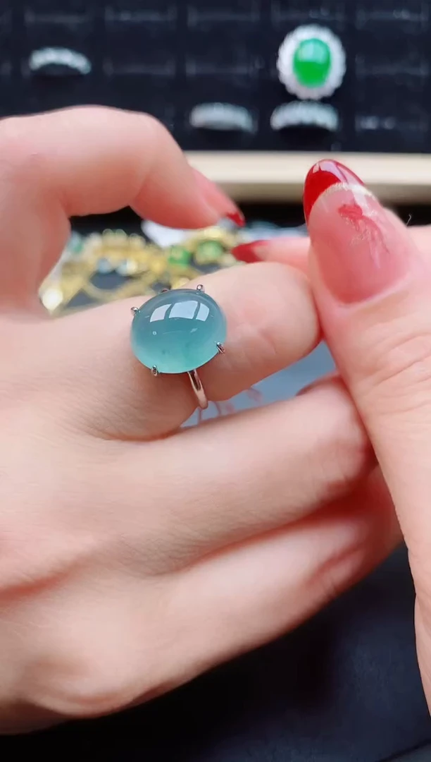 【闪购商品】翡翠戒指银S925镶嵌12121