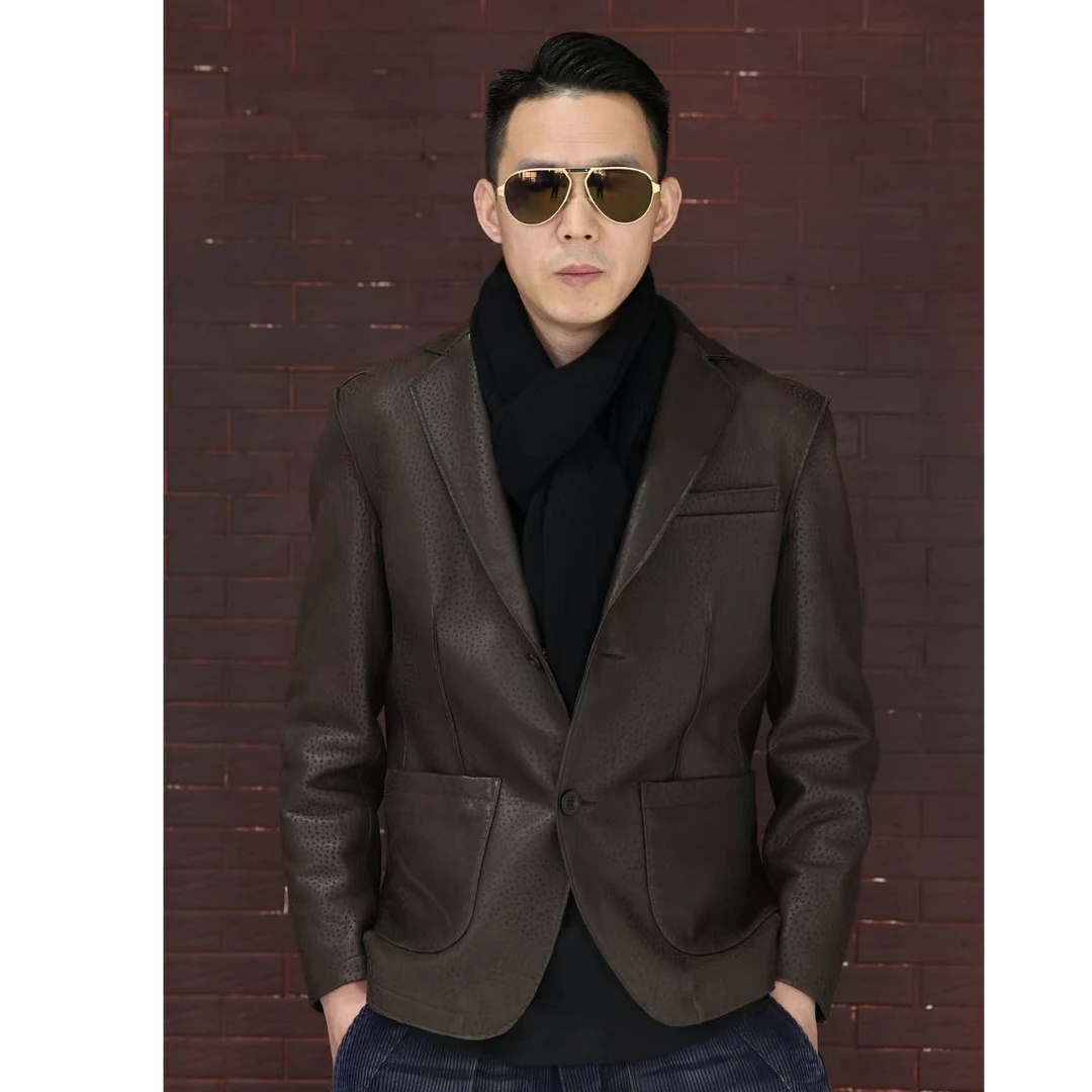 NKER  时尚皮衣上衣男士男装时尚休闲潮流