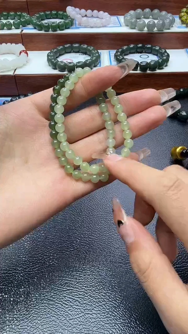 未镶嵌手串和田玉冰晴水卡6精品手串（买一送一）