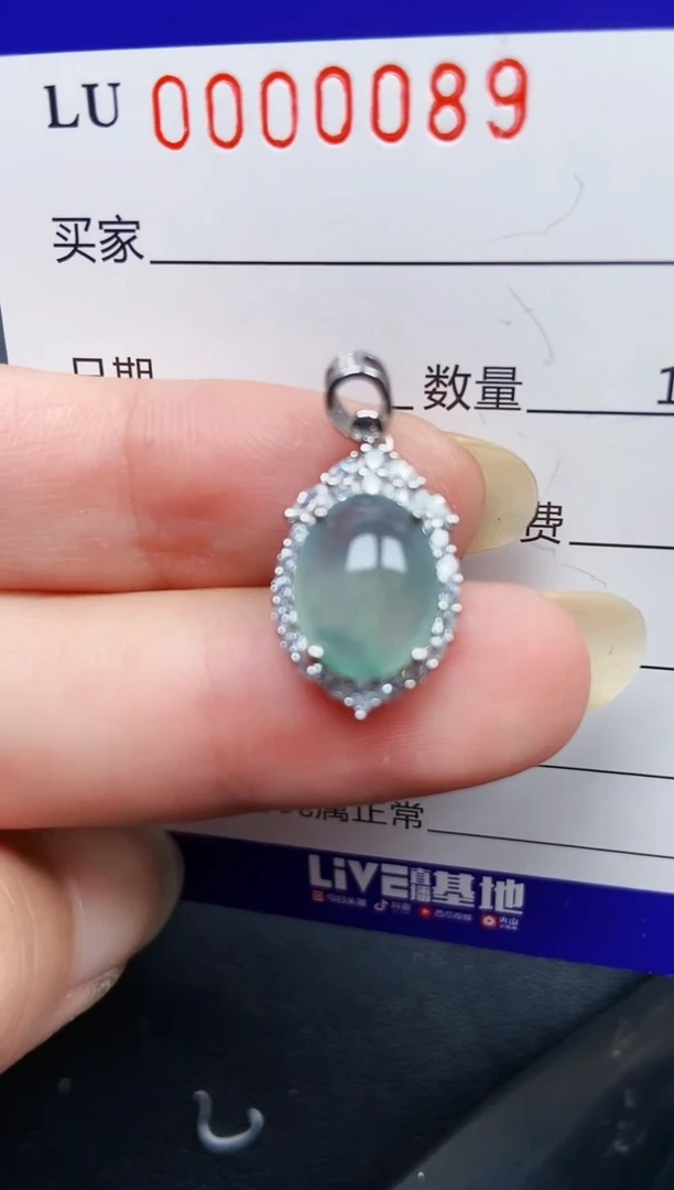 翡翠银S925镶嵌颈饰0089