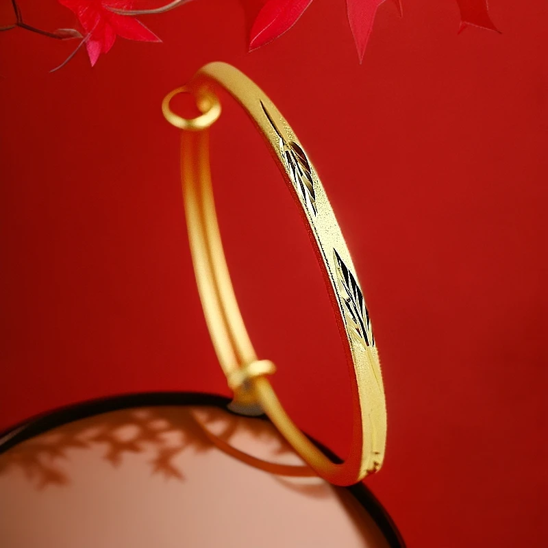 【璐璐甄选】高端国潮时尚大气百搭潮流合金树叶推拉手镯（ZL73618）