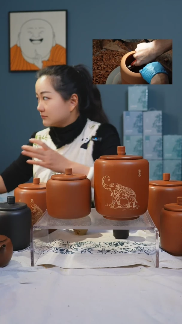 【闪购商品】建水紫陶全手工存茶罐刻填微瑕C+小满