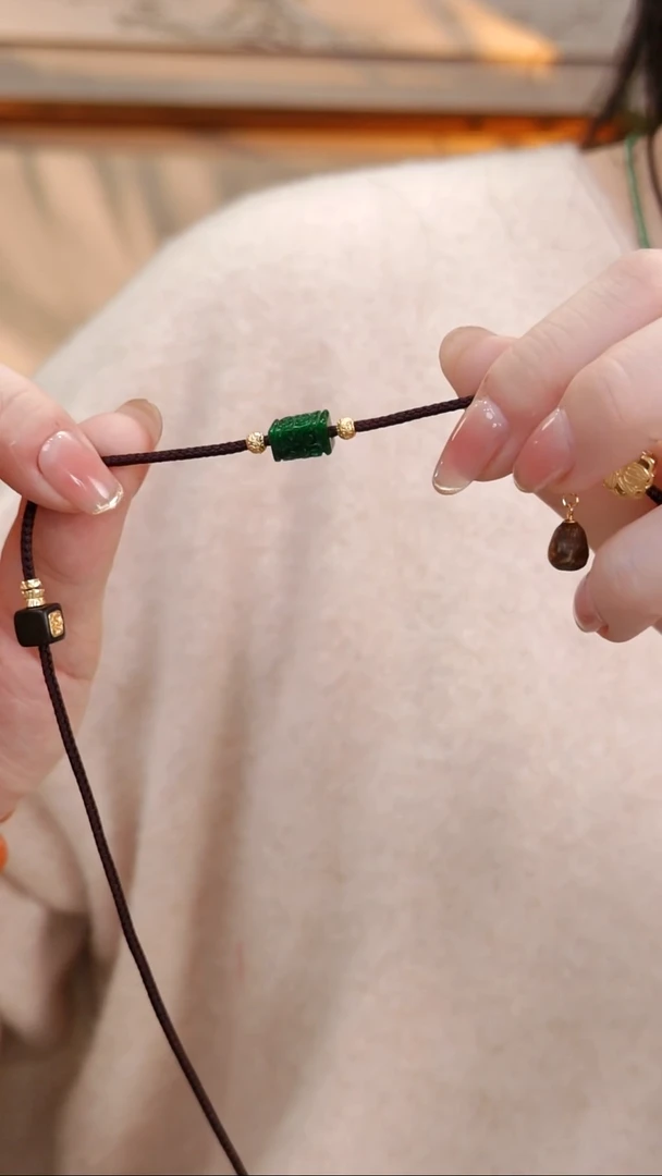 颈饰银S925镶嵌翡翠国风