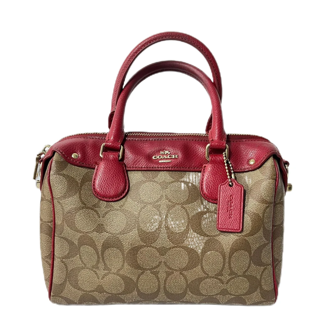 95新 COACH/蔻驰 经典老花PVC波士顿单肩手提斜挎包 SH-30177-A