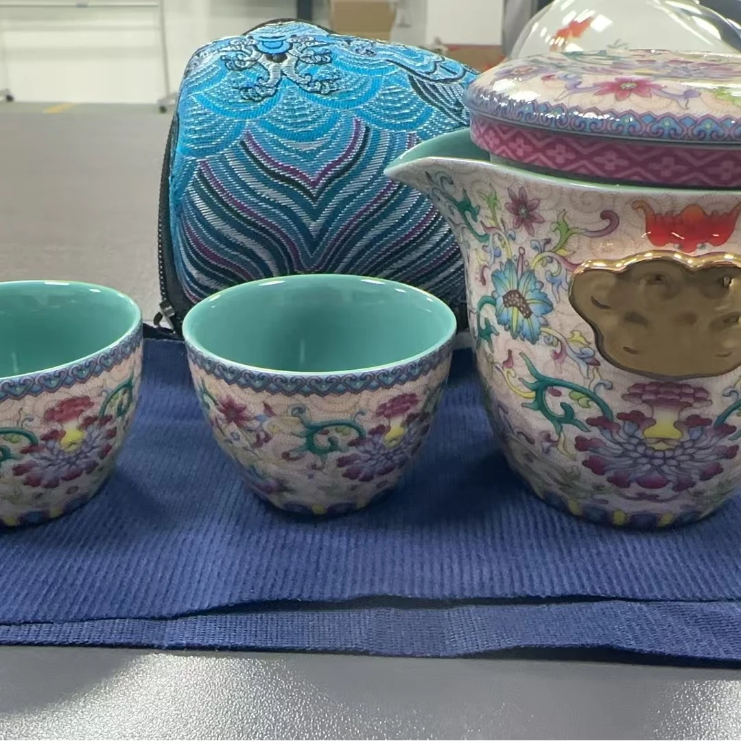 YS364-掐丝缠枝莲旅行茶具