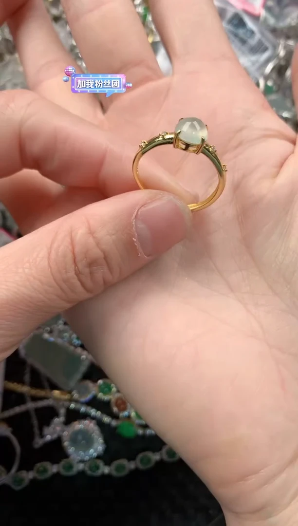 银S925镶嵌戒指翡翠111   2