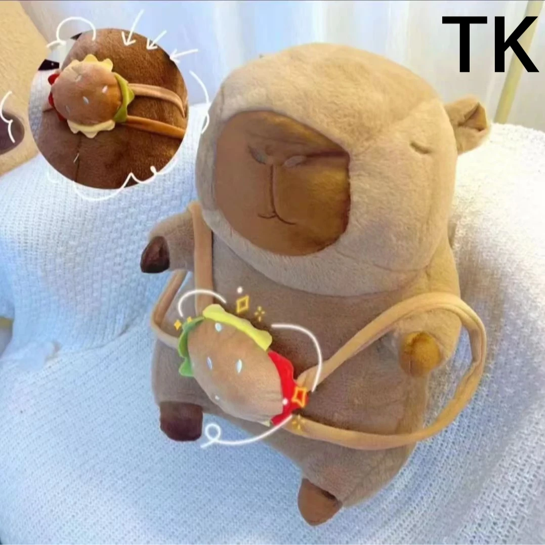 发可爱卡通汉堡卡皮巴拉一个40cm破损联系客服