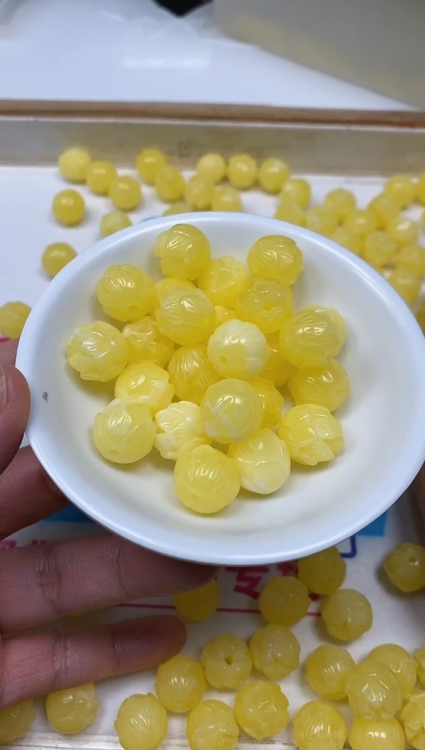 未镶嵌蜜蜡裸石L463 蜜蜡 莲花珠14mm 10个9.9元