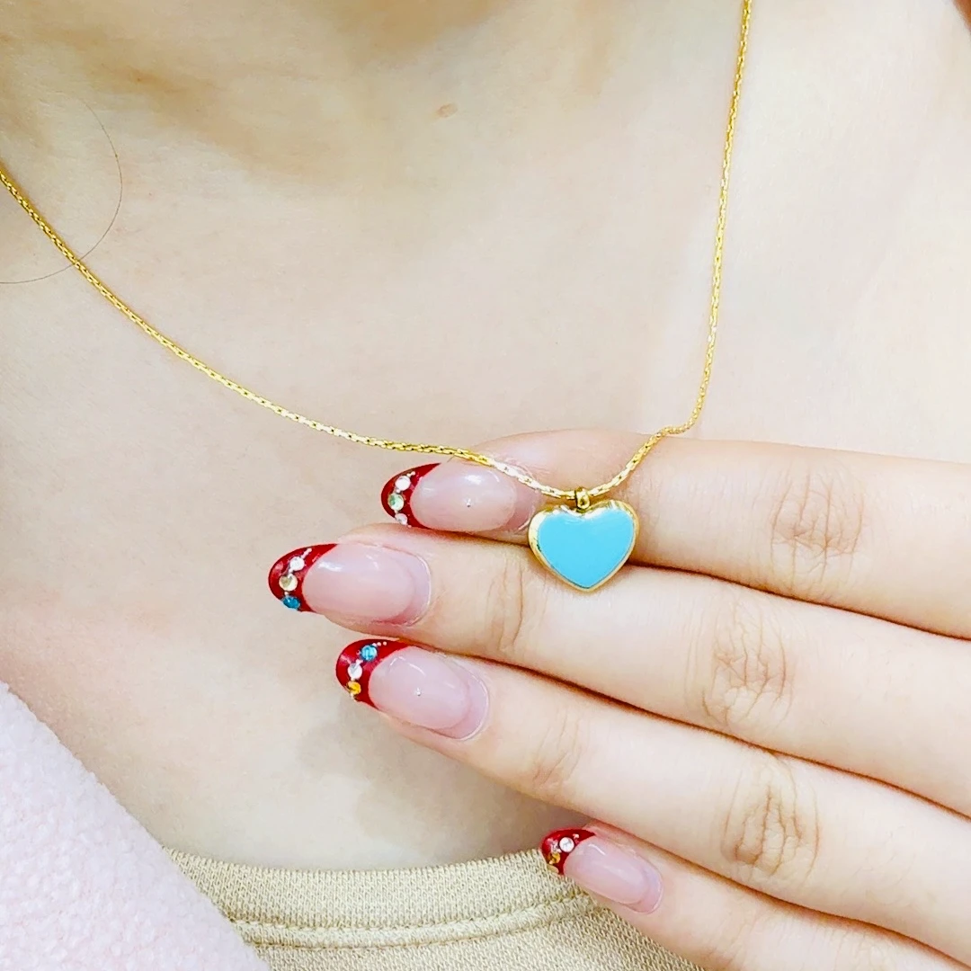 钛钢吊坠 爱心少女风简约轻奢女项链钛钢锁骨款百搭