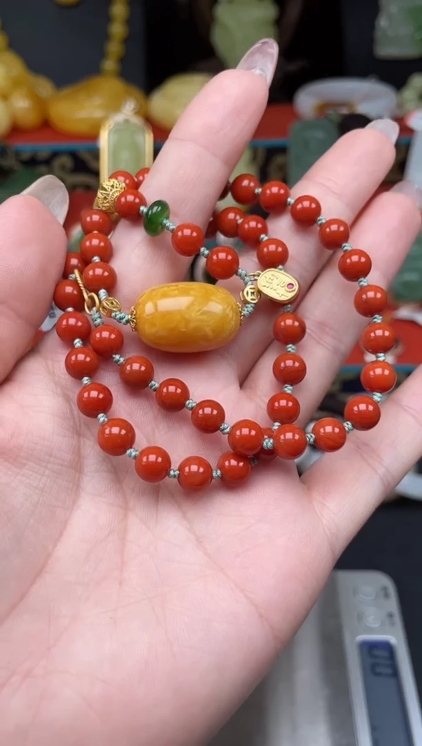 南红玛瑙未镶嵌颈饰项链n025