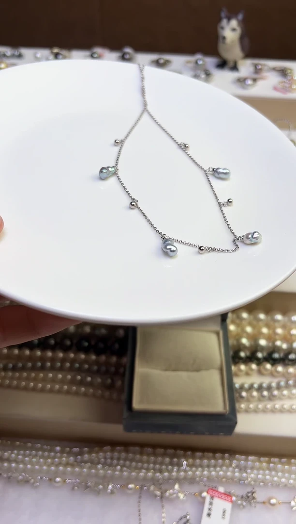 海水珍珠银S925镶嵌颈饰澳白
