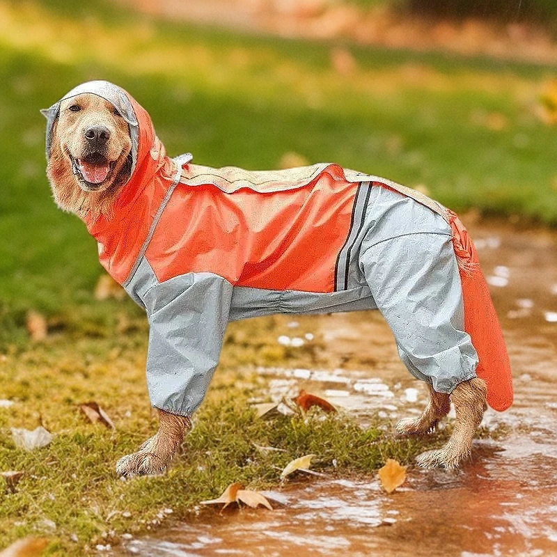 狗狗雨衣大型中型宠物大狗四脚防水全包雨披犬宠物狗狗防淋湿雨衣