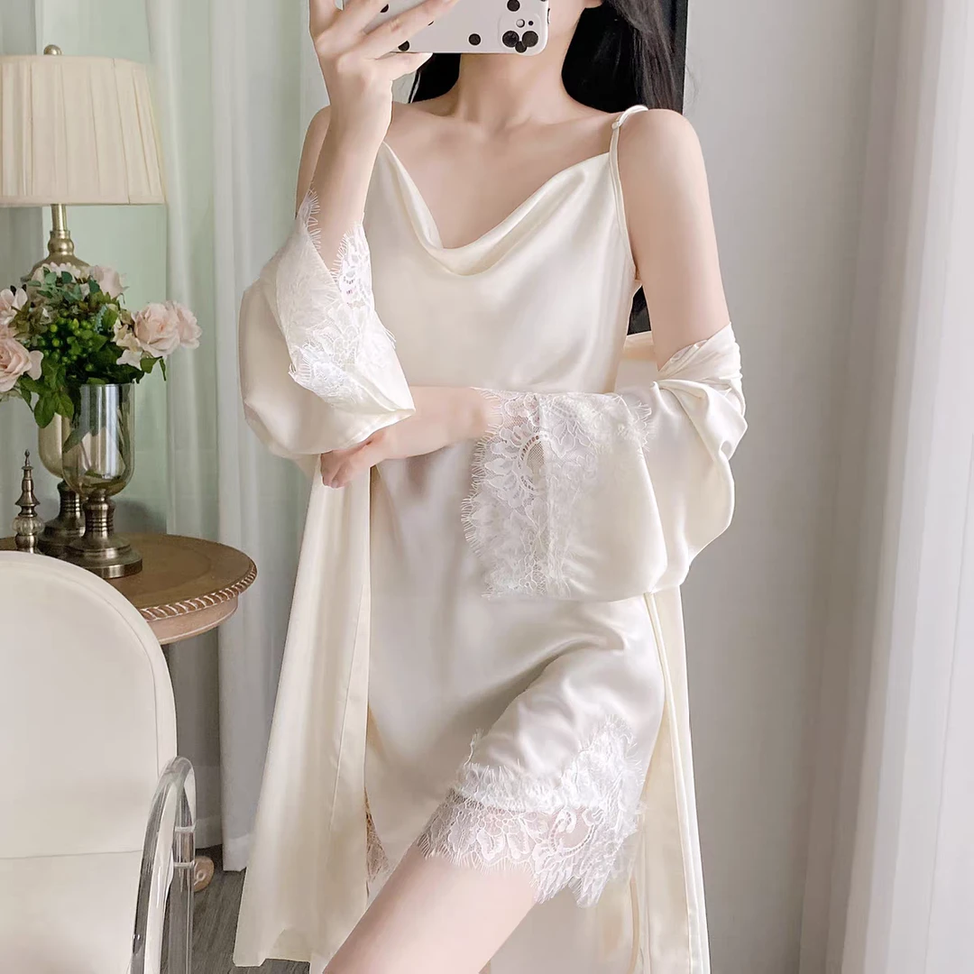 【优雅女神】维多利亚高定法式性感睡衣吊带裙睡裙带胸垫家居服套装