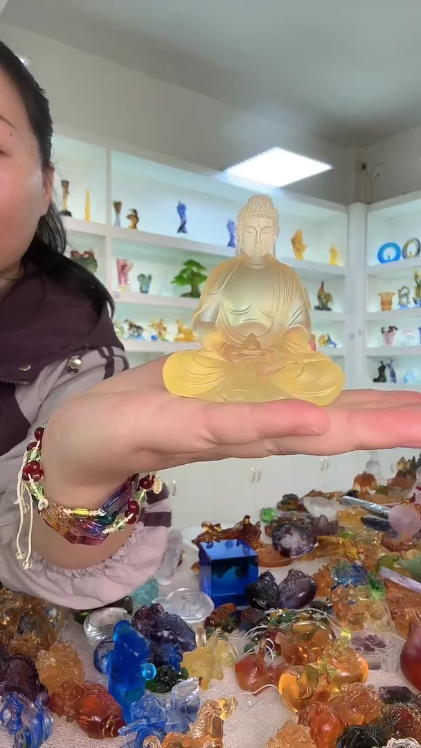 手工艺品琉璃金色药师佛