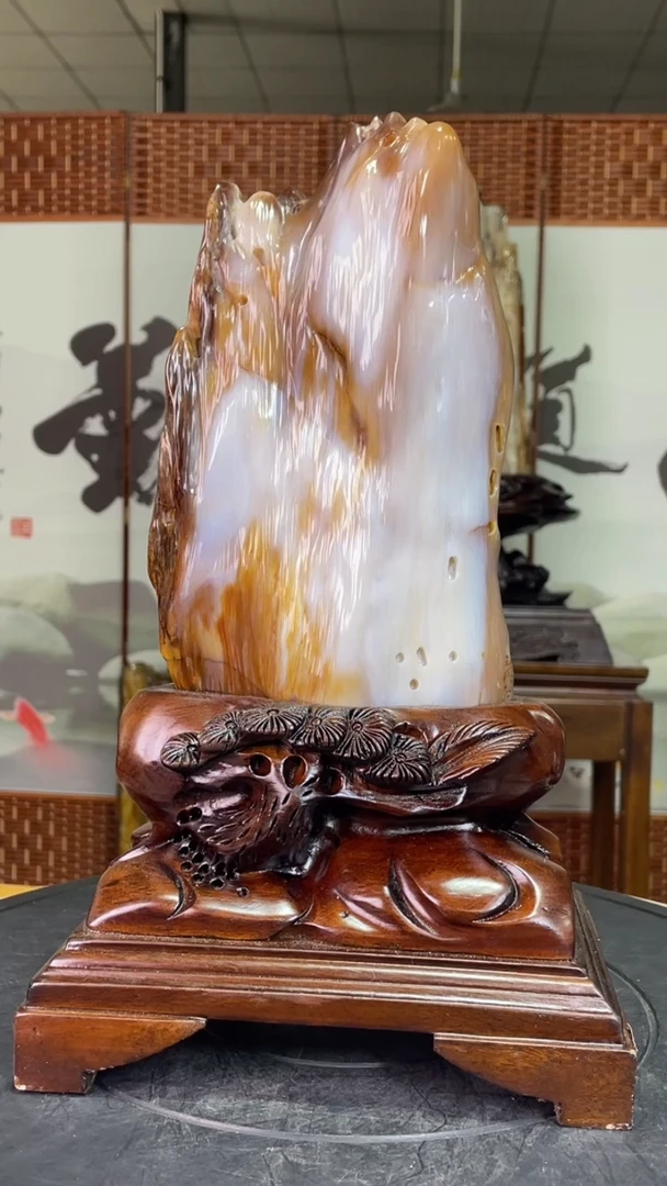 未镶嵌珠宝奇石硅化玉高34