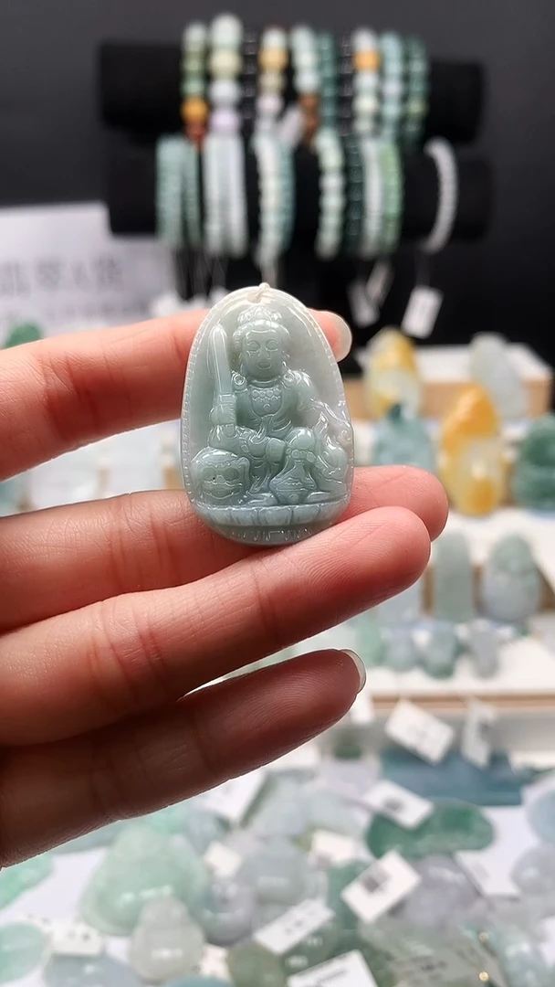 吊坠(不含链)未镶嵌翡翠65 文殊菩萨吊坠（兔）