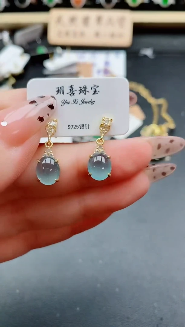 银S925镶嵌戒指翡翠1