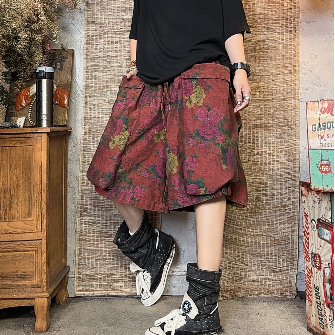 7991款夏季炒色做旧牛仔大口袋直筒裤【短裤长58，长裤长78臀围150】