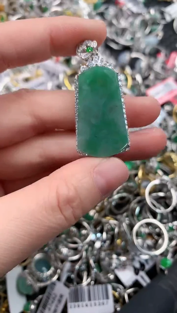 银S925镶嵌戒指翡翠444              2