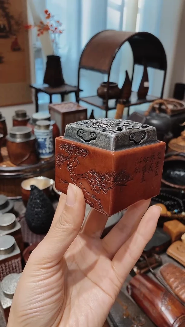 豆*米寿山石精品雕刻香炉