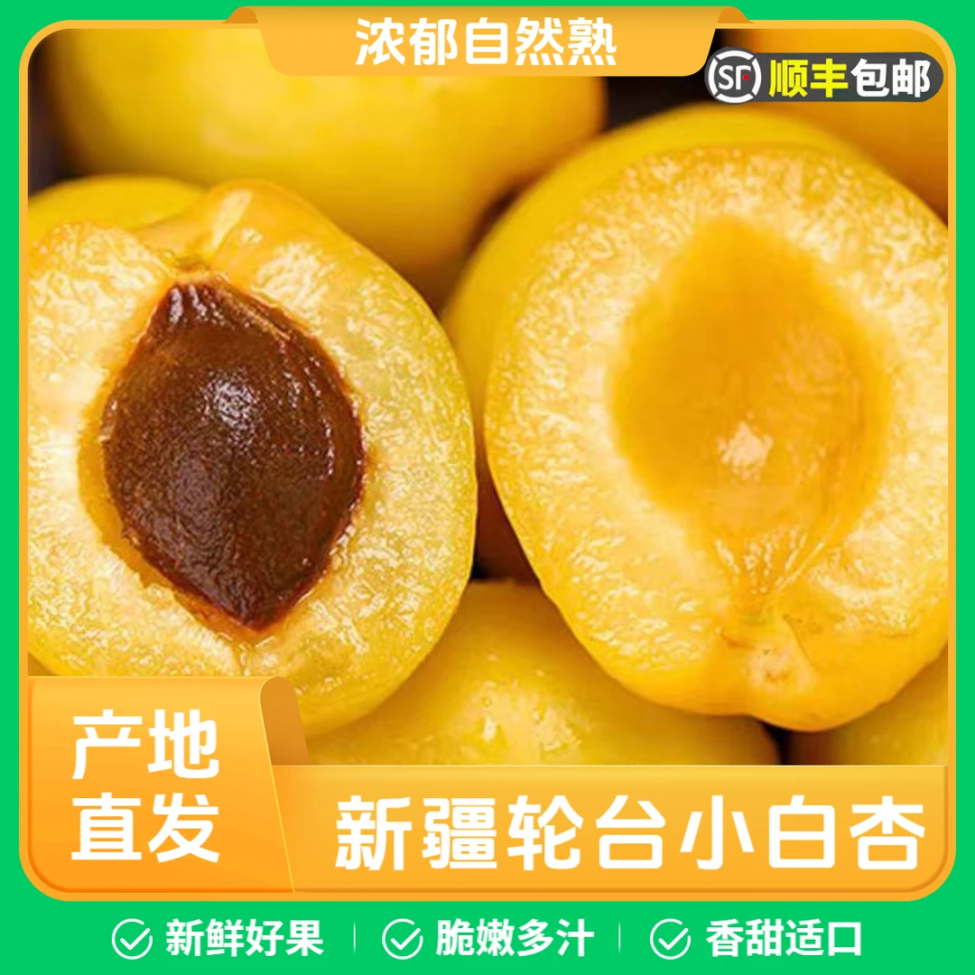 【顺丰空运】新疆小白杏轮台新鲜水果当季甜白杏产地严选库车甜杏子