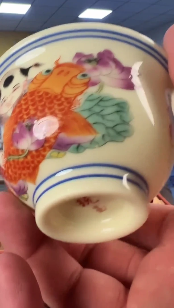 摆件瓷景德镇压手杯