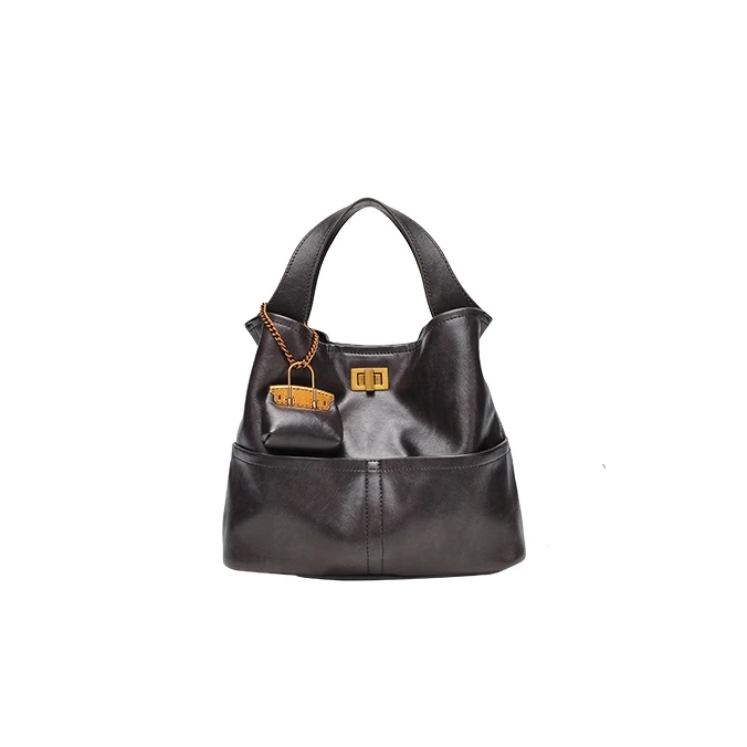 【点心专属】轻奢时尚简约风女士新款手提包BV241173-乌木色