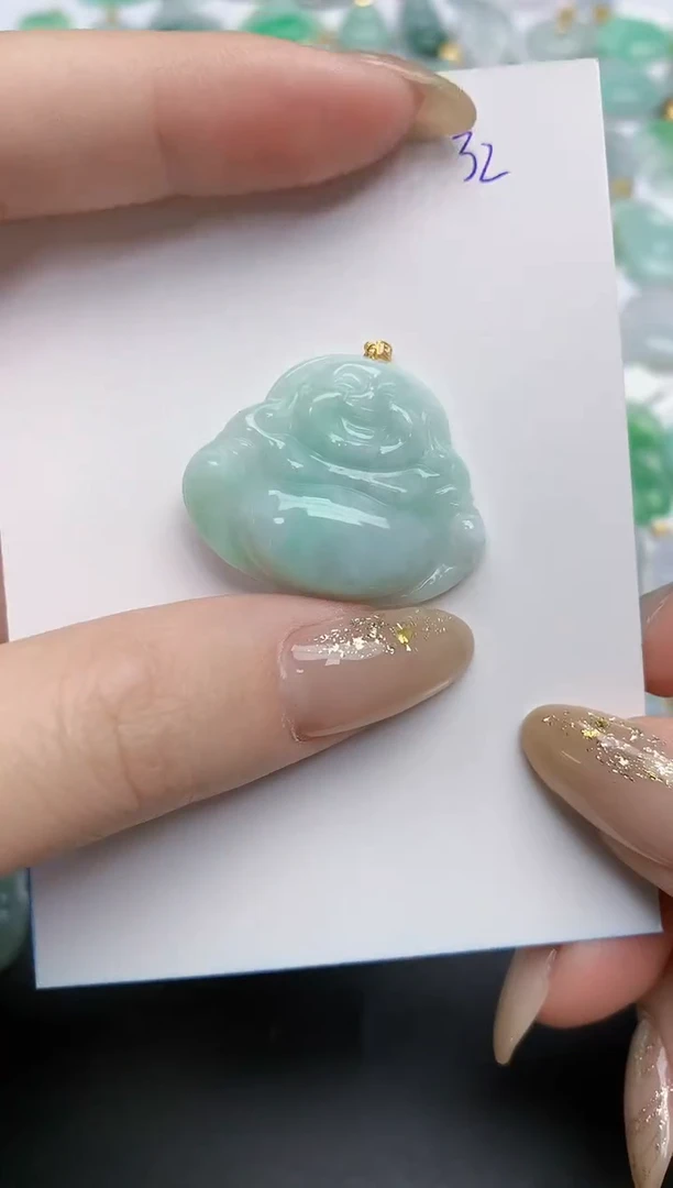 【闪购商品】翡翠颈饰18K金镶嵌天然缅甸翡翠A货